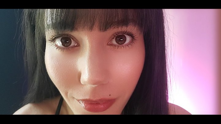Intimate Eye Contact - I gaze at you with my pretty brown eyes, and come close t