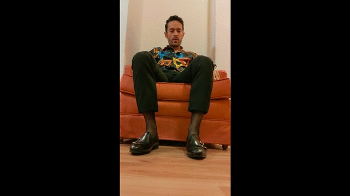 Gio's black loafers and ultrasheers