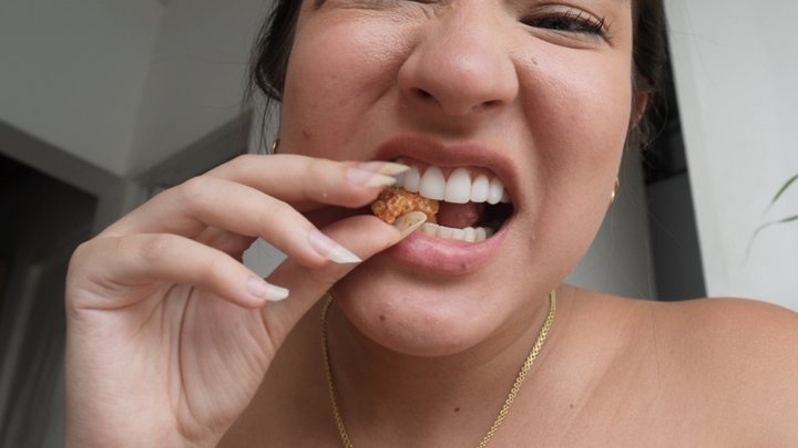 CRUNCHY PORK DESTRUCTION 4K - Close Up Mouth & Teeth ASMR (Intense Ear Eating So