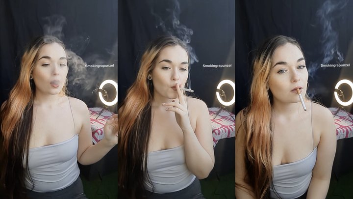Sexy dangling, nose exhale & slow exhales - smokingrapunzel - smoking girl
