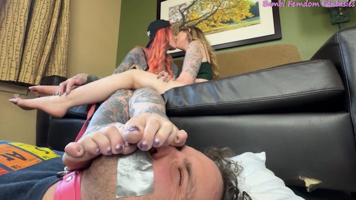 Inked2Plz & Peachy Queen - Foot Smother Cuck - foot smelling, cuckolding, foot d