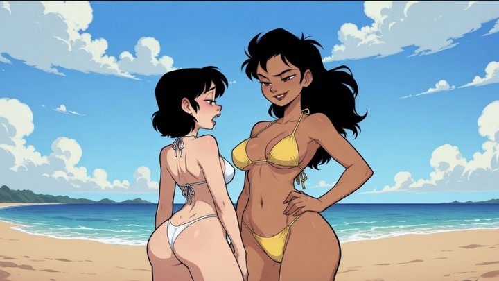 Bikini Beach Catfight: White vs Yellow 720