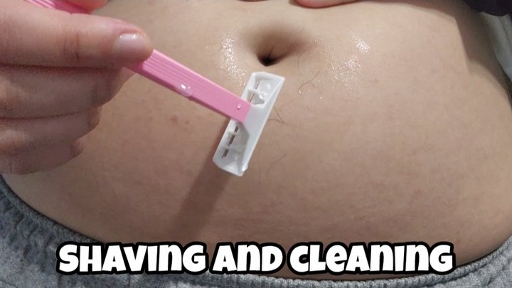 Belly Hair Shaving & Q-Tip Cleaning - Soft Stomach Grooming
