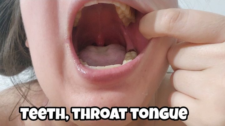 Drinking Water Throat View - Open Mouth & Tongue Showcase