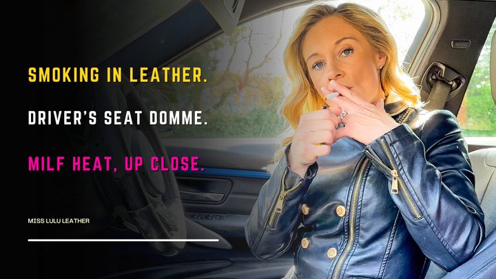 Parked Up in My BMW in Full Leather – Leather Jacket & Leather Pants While Smoki