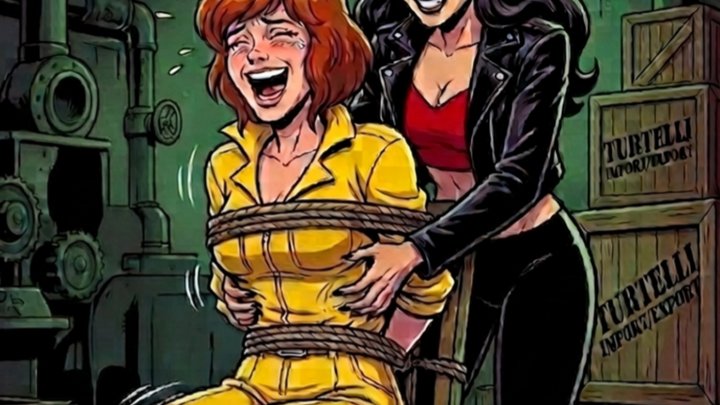 Infiltration Gone Wrong: April O'Neil's Ticklish Trap ! ? She will scream with l