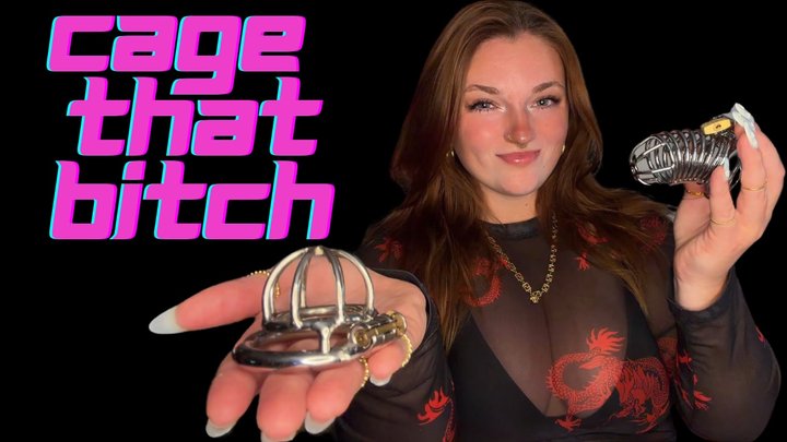Cage That Bitch - Chastity Device Cuckold Cage Caged Ruined Orgasm Control Denia