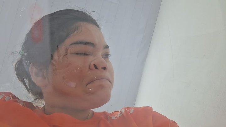 Funny deformity in a balloon, silly faces