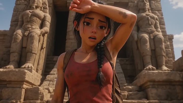 TEMPLE RUN - Lara croft barefoot nudist story