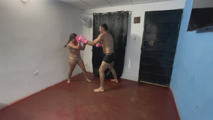 Topless Boxer Victory: Mixed Knockout & Sexual Domination