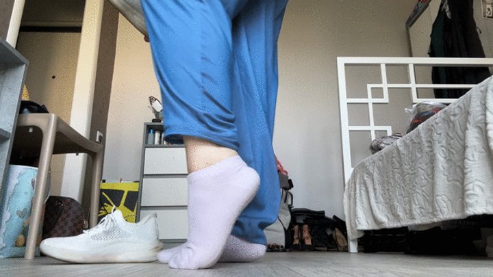 Sneakers and socks removing!