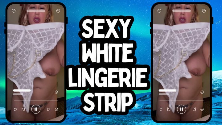 Sexy white lingerie strip