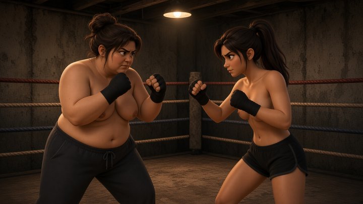 Topless 3d AI female fist fight: BBW Sister's Revenge Beatdown HD