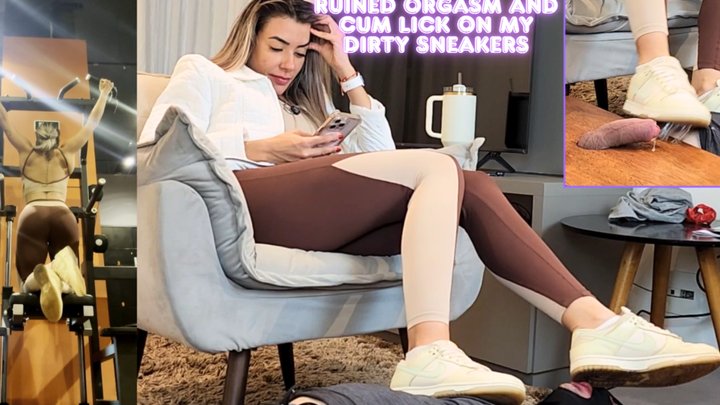 Ruined Orgasm and Cum Lick on My Dirty Sneakers used at Date Night - IGNORED - F