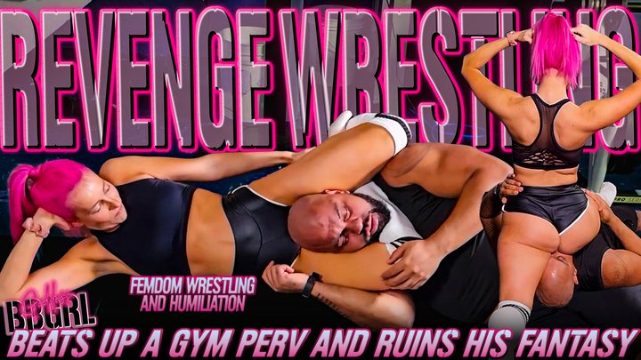 Careful What You Lust For - Mixed Wrestling Mauling a Gym Perv for Daring to Tou