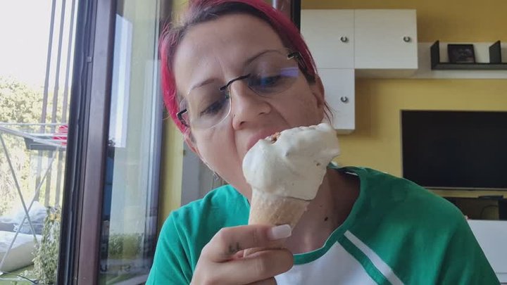 BIG ICE CREAM CONE LICKING – SOFT WIDE TONGUE, WRIST TWISTS & SIDE ANGLES