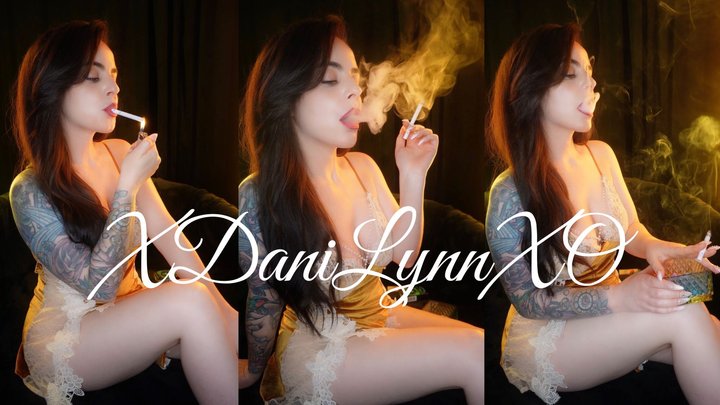 Smoking in Gold Velvet Lace Dress