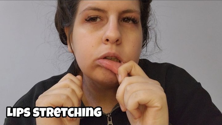 Playful Lip Stretching & Tugging - Bottom Lip Pull Close Up