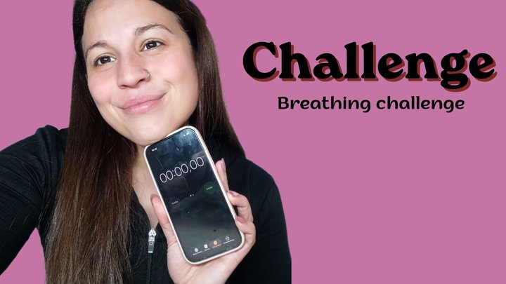 CHALLENGE: How long can I hold my breath? Stopwatch on screen…