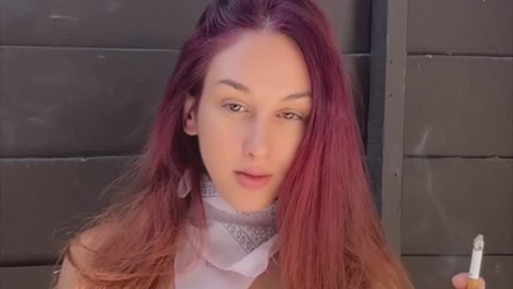 Artemisia Love is feeling sexy smoking outdoor and she wanna show you her juicy 