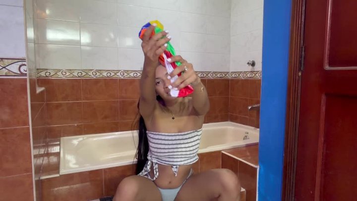 Fucking my pussy with my beach ball, part 2