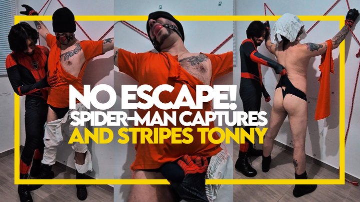No Escape! SPIDER-MAN Captures and Strips Tonny Tape (1080p) Gay Bondage - Gay D