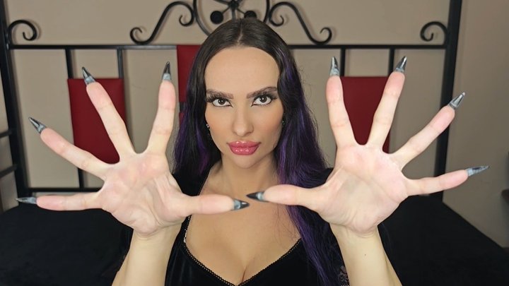 I show off my long, thin fingers and spread them as wide as I can.