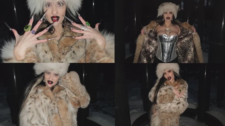 A gothic witch seduces you during a winter snowstorm with her black magic ritual