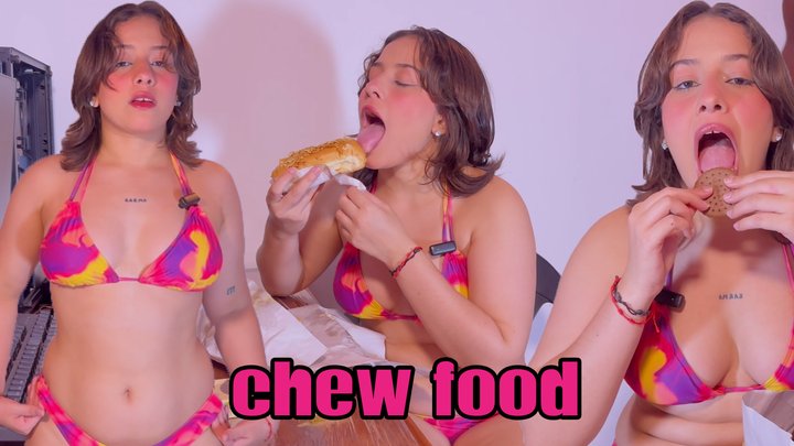 Chewing and showing dirty mouth