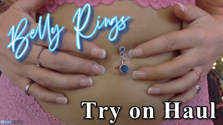 Blue Belly Rings Try On