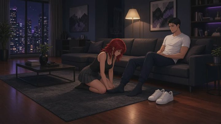 Male Feet Stories #11: Copper Wolfcut at His Sneakers