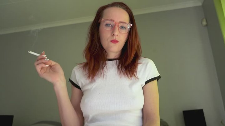 Hot Girl Smoking in Tight White Top