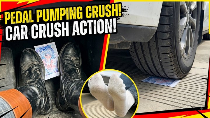 Driving Car Crush & Boots Stomping on photo (White Socks Tease)