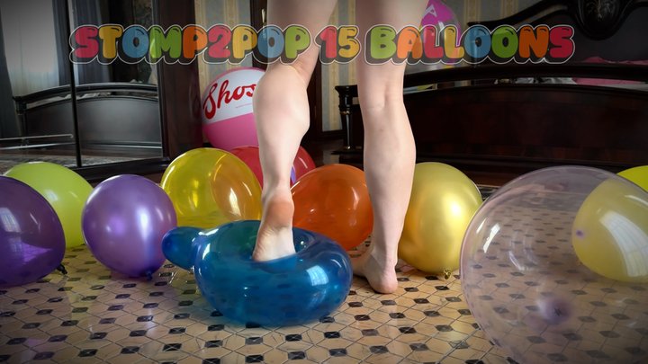 Barefoot Balloon Torment: Squeezing & Popping 15 Baby Balloons One By One! (Stom