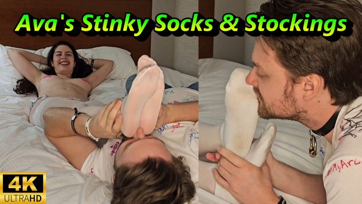 Ava's Stinky Socks and Stocking - Frenchava - Real Sweaty Socks and Stockings Fo