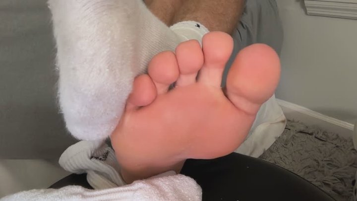 Worship Masters smelly white nikes while he ignores you and kicks back and relax