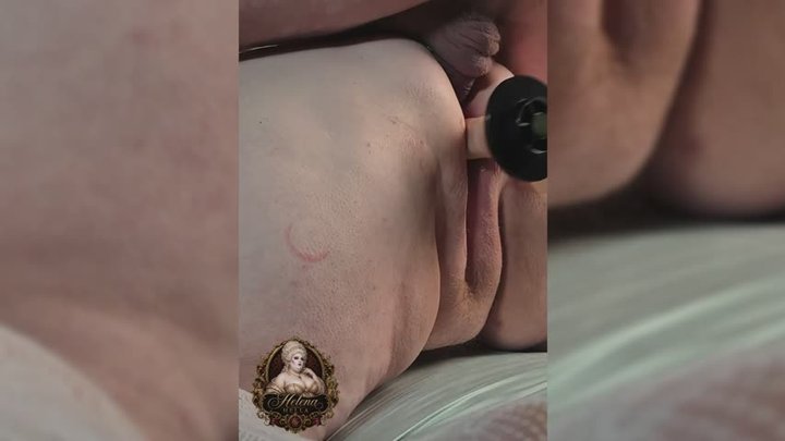 Helena getting filled from both sides Fucked by the machine in front and taken f