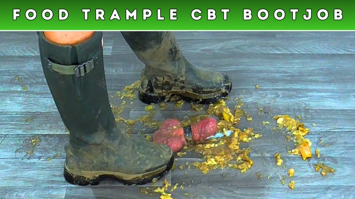 Bananas, Boots & Balls - Smashing Your Cock & Balls Under My Dirty Hunter Wellie