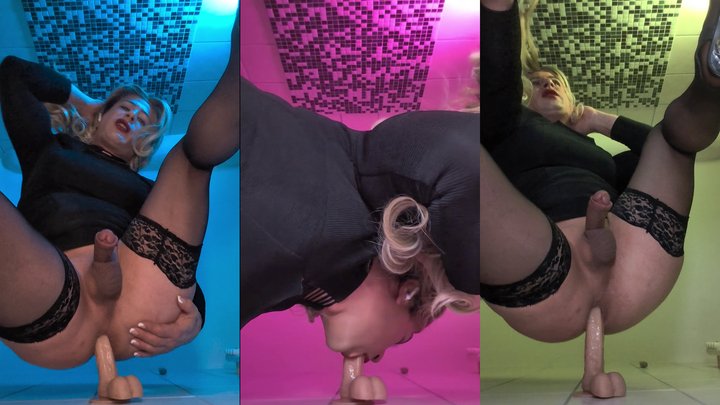 Mature Crossdresser Sissy Slut Trans Woman Dildo Sucking and Fucking