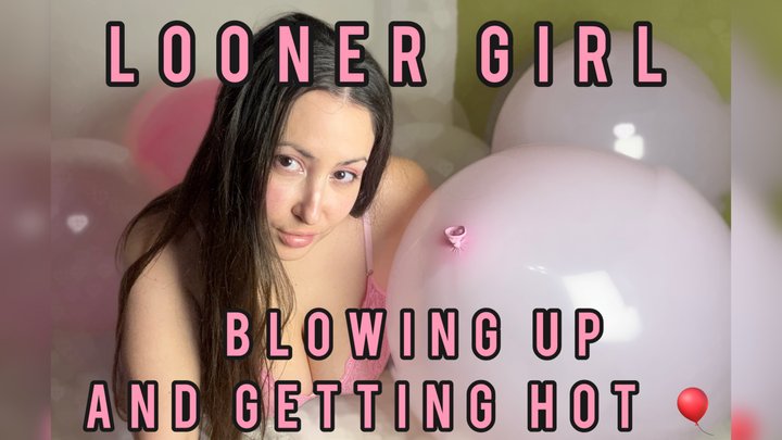 Sexy latina blowing up balloons - she ends up having an orgasm while bouncing on