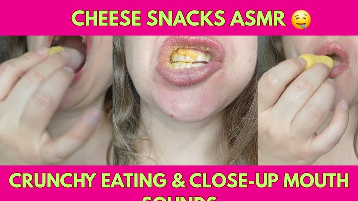 Cheese Snacks ASMR Crunchy Eating & Close-Up Mouth Sounds