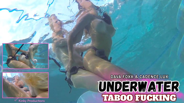 Underwater Strap-On: Dava Foxx & Cadence Lux's Taboo Fucking 4K