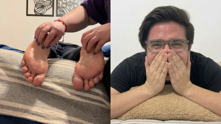She Finally Gets Revenge! Argentine Couple Foot Tickling - Nails, Oil & Gloves