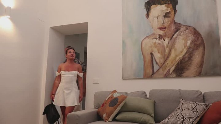 Picked Up In Rome MILF No Panties Flashing Villa Sex Hairy Pussy Full Bush Cream