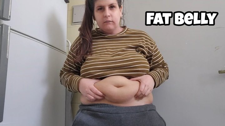 Obsessive Navel Touching & Fat Belly Grabbing - Deep Fingering