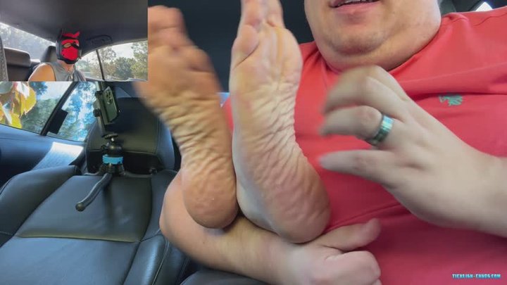 Foot Tickle - Frat Bro Pays for Snyft Rideshare With His Soles - Part 2 (Dual Ca