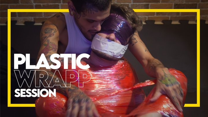 Plastic Wrapp Session (1080p) Gay Bondage - Gay Domination - Tape Bondage - Wrap