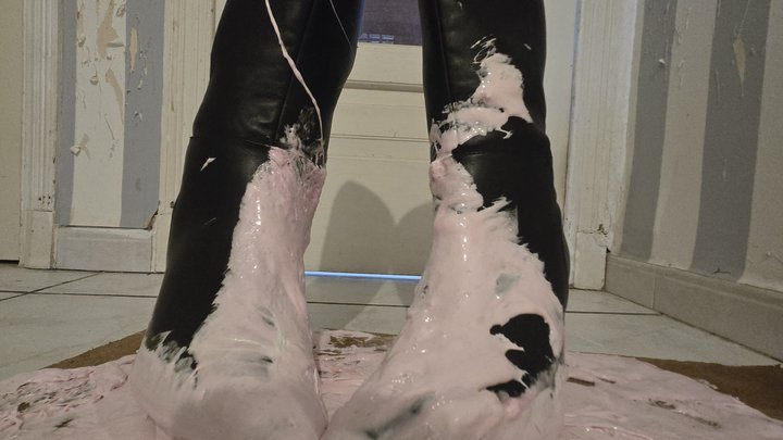 Princess glue her black stiletto boots with melted Marshmallow and abandon the r