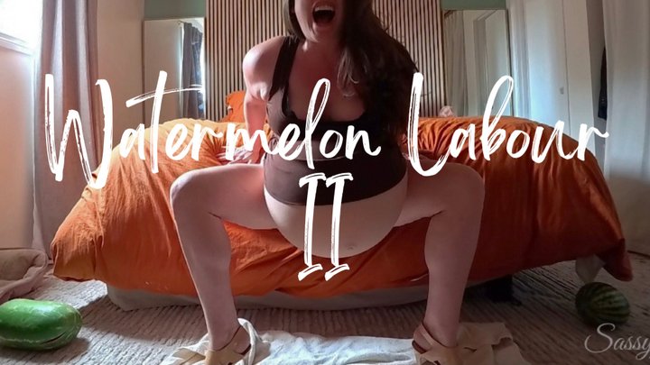 Watermelon Labour II - A labour roleplay scene featuring Belly Fetish, Belly Exp