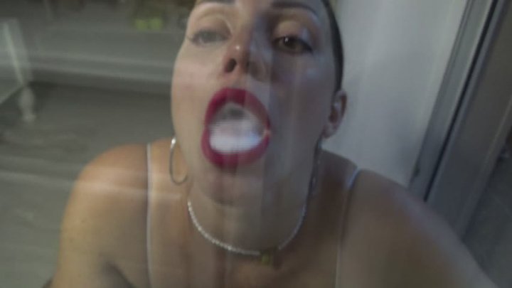 spitting red lipstick